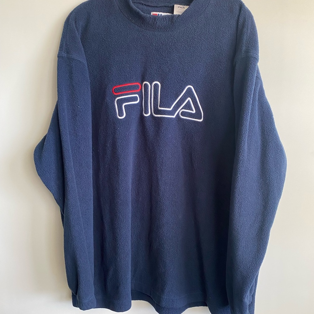Vintage FILA Men’s L Pullover Fleece Navy